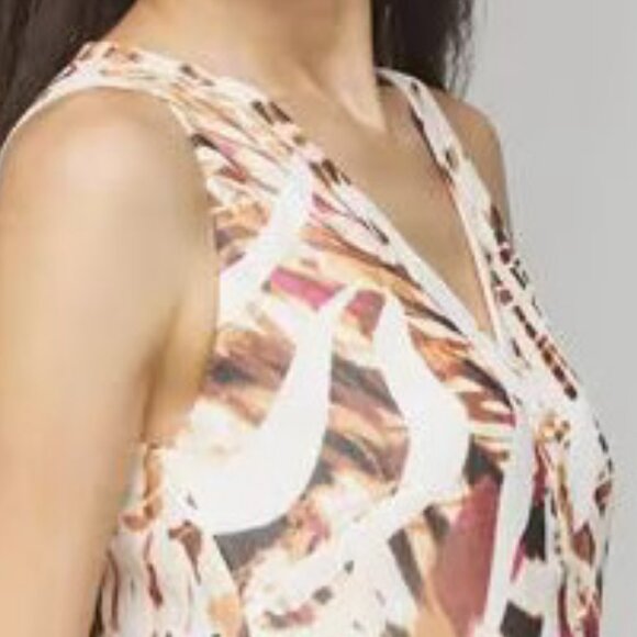 WHBM $180 Sleeveless Midi Shirtdress Dress Sundress Crinkle Chiffon Belted 10 - Picture 6 of 8